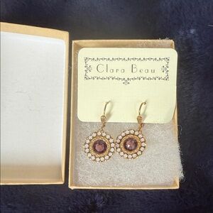 Clara Beau Gold and Purple Dangle Earrings